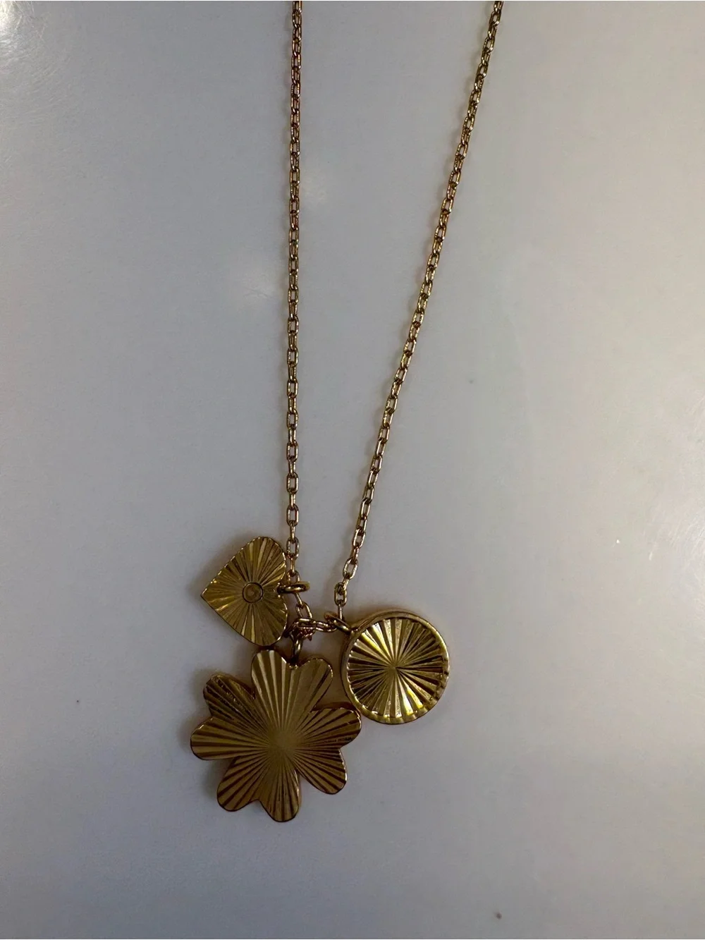 Madewell Gold Floral Trio Charm Necklace
